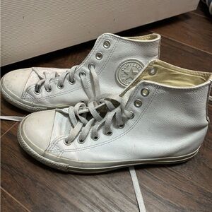 White Leather Chuck Taylor Converse